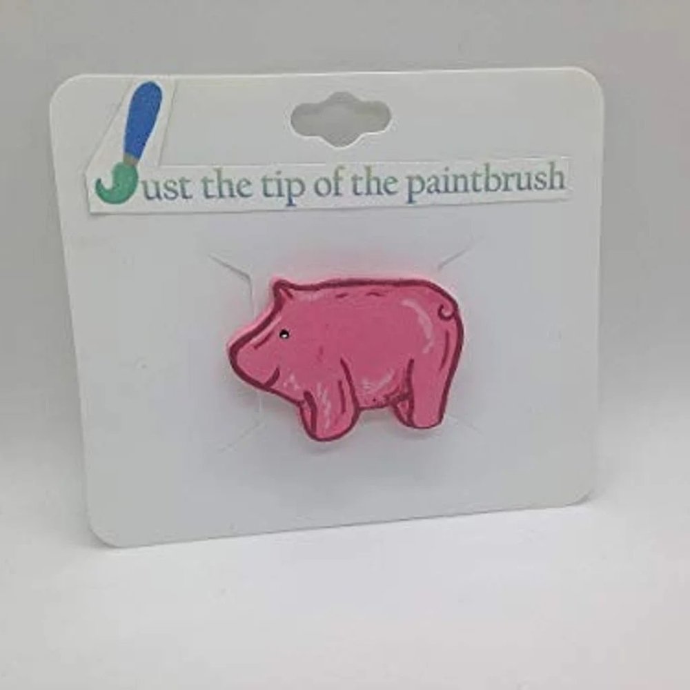 Wooden Pig Magnet handmade handcrafted